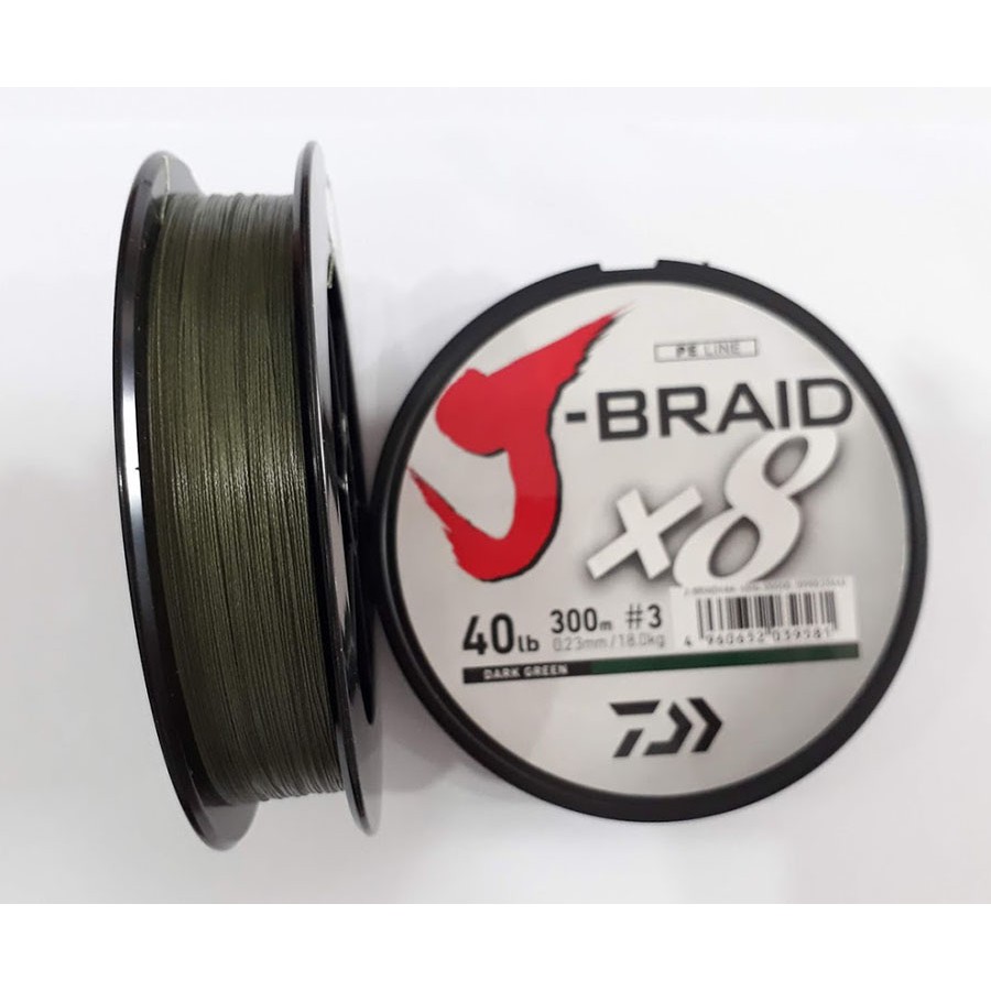 Dây Dù Câu Cá PE Daiwa Nhật J-Braid X8A 300 mét - DG - Màu xanh rêu