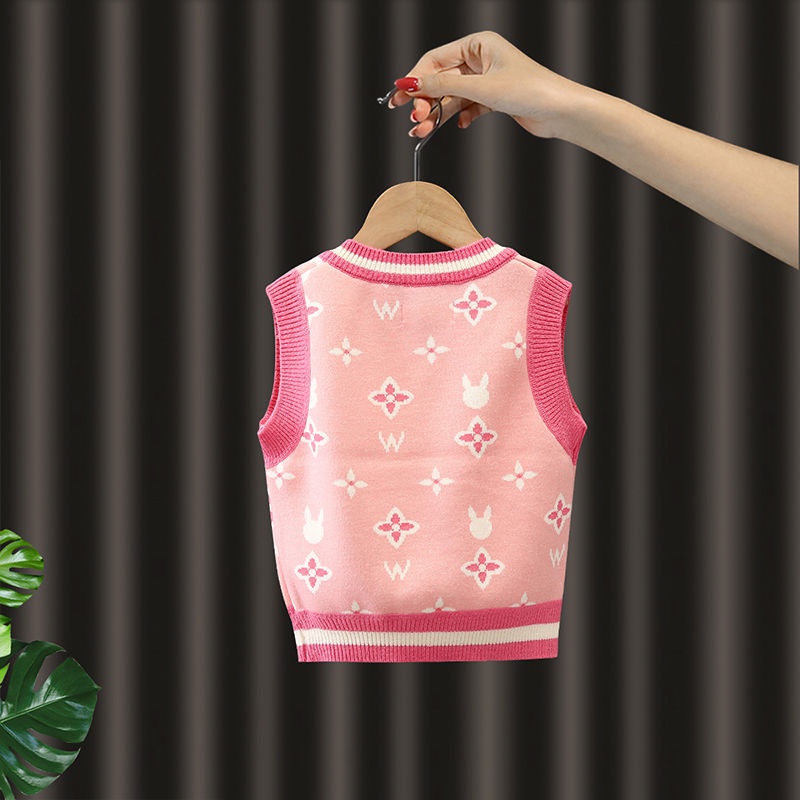 Áo Len Không Tay Thiết Kế Mới Thời Trang Mùa Xuân Thu Dành Cho Bé Gái
