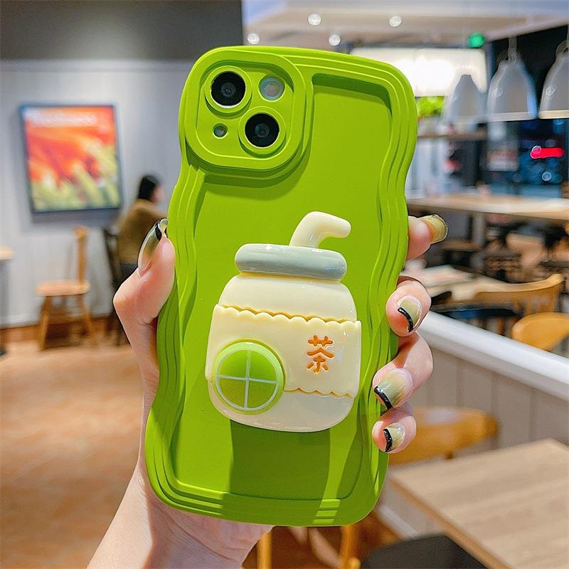 Ốp Điện Thoại Mềm Có Giá Đỡ Hình Sóng Biển Lớn Cho iphone 15 14 13 12 11 pro max 7 8 plus xs max xr se 2020