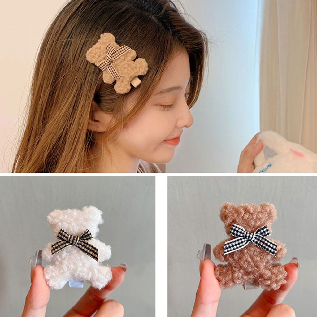 Kẹp tóc gấu nơ nhiều màu thời trang xinh xắn cho nữ