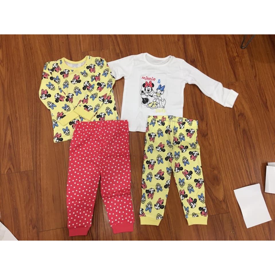 Set 2 bộ cotton dài tay bé gái George