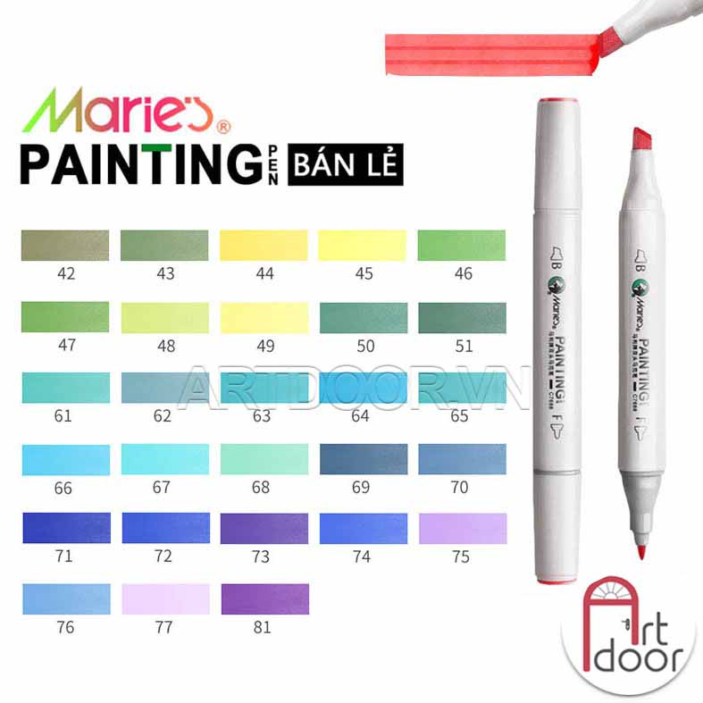 [ARTDOOR] Bút Marker MARIE'S (từ 61~138)