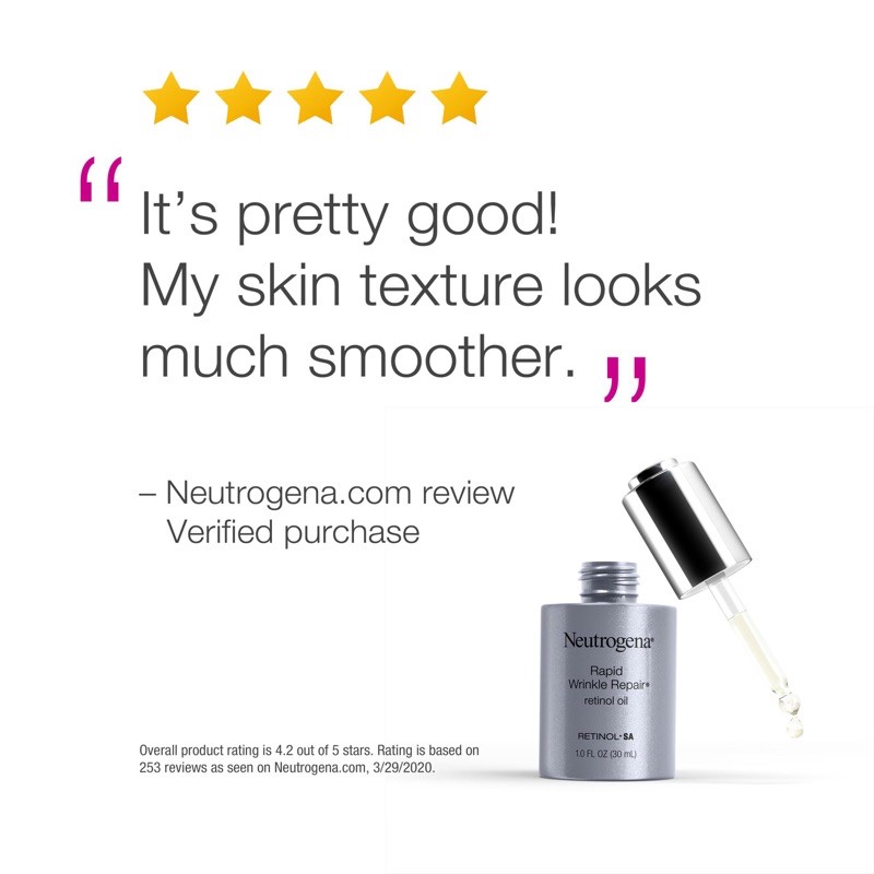 [Hàng Mỹ]Tinh dầu dưỡng da Neutrogena Rapid Wrinkle Repair Retinol Oil SA 30 ml