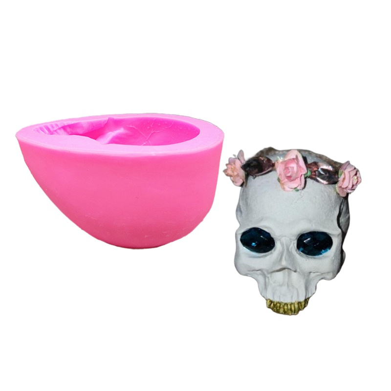 Khuôn Làm Nến Hình Đầu Lâu Phong Cách Âu Mỹ Cổ Điển Trang Trí Nhà Cửa