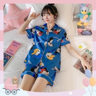 🌸 1️⃣ [QUÀ TẶNG] [BIGSIZE] [FREESHIP] Bộ lụa pyjama cổ bẻ mặc nhà siêu xinh, mát