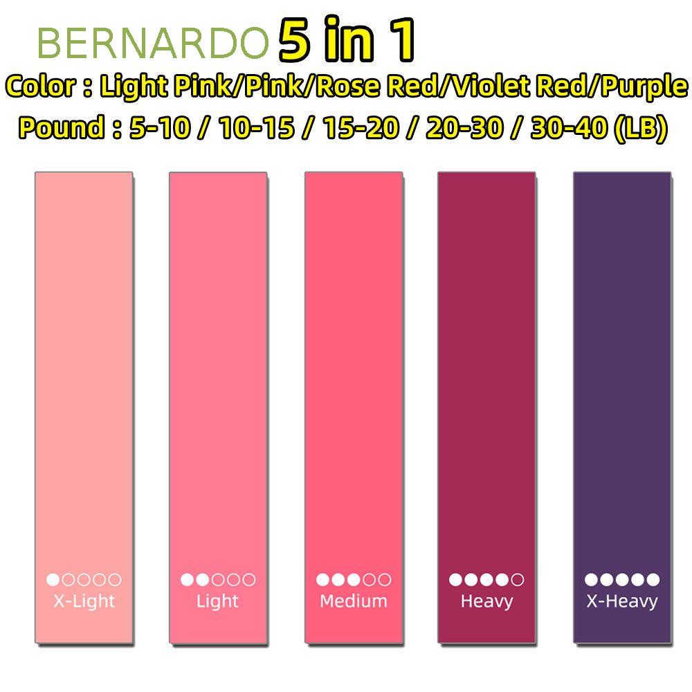 BERNARDO 5 Level Rubber Fitness Band Gym Strength Rubber Pull Rope Resistance Bands Training Silicone Elastic Resistance Bands Pilates Sport Sports Equipment Bodybuilding Yoga Bands/Multicolor