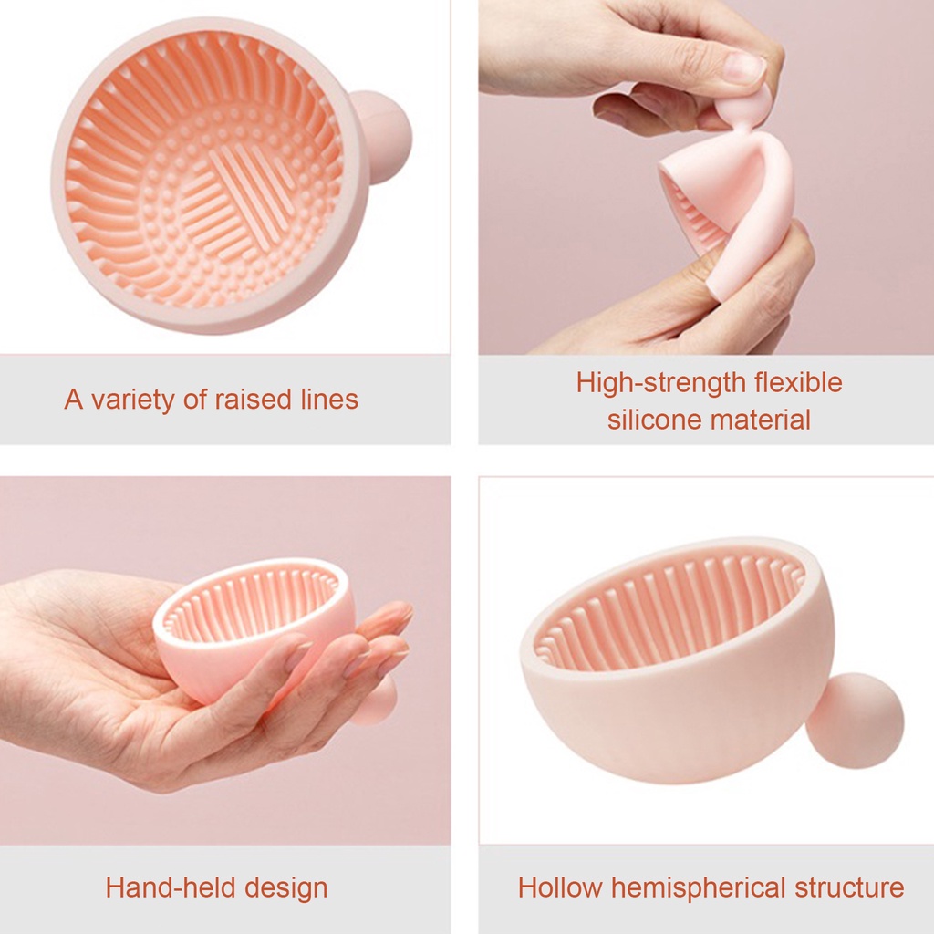 Dụng Cụ Vệ Sinh Cọ Trang Điểm Hình Bán Nguyệt Bằng Silicone