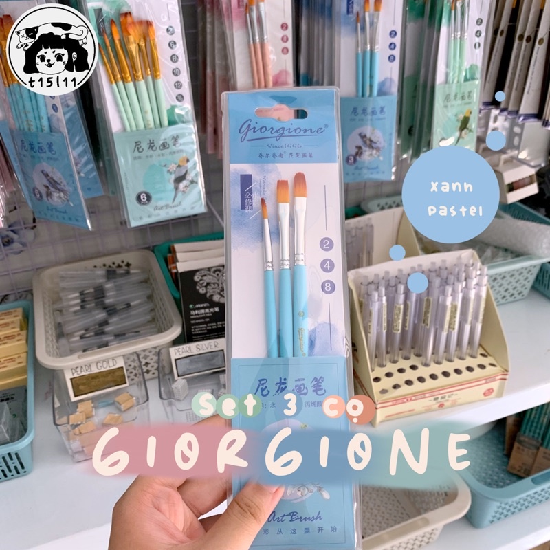 [t15l11] Set 3 cọ Giorgione màu pastel cho người mới bắt đầu