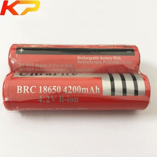 2 viên Pin sạc BRC 18650 - 4.2V 6800mah đỏ (Cell pin 4.2V - 6800mah)