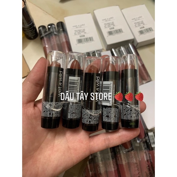 Son wet n Wild Silk Finish Lipstick màu Mink Brown 534B.