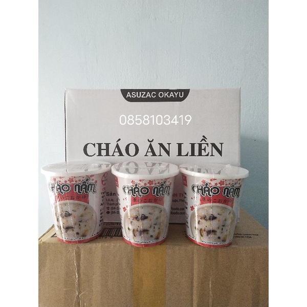 Cháo nấm asuzac nguyên thùng 12 ly