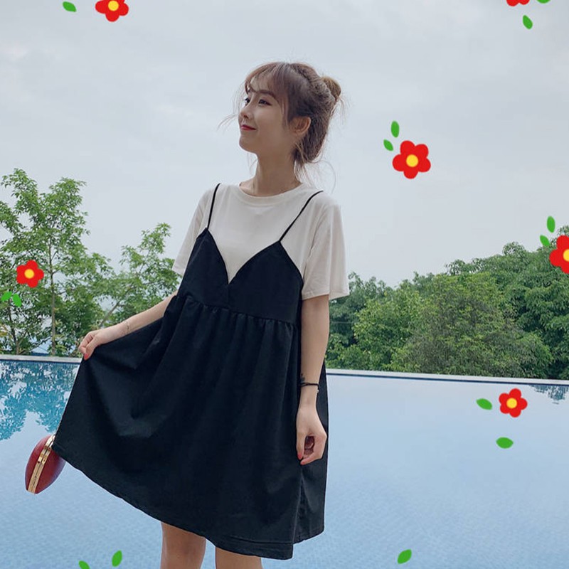 Đầm nữ ngắn tay kiểu dáng Hàn Quốc