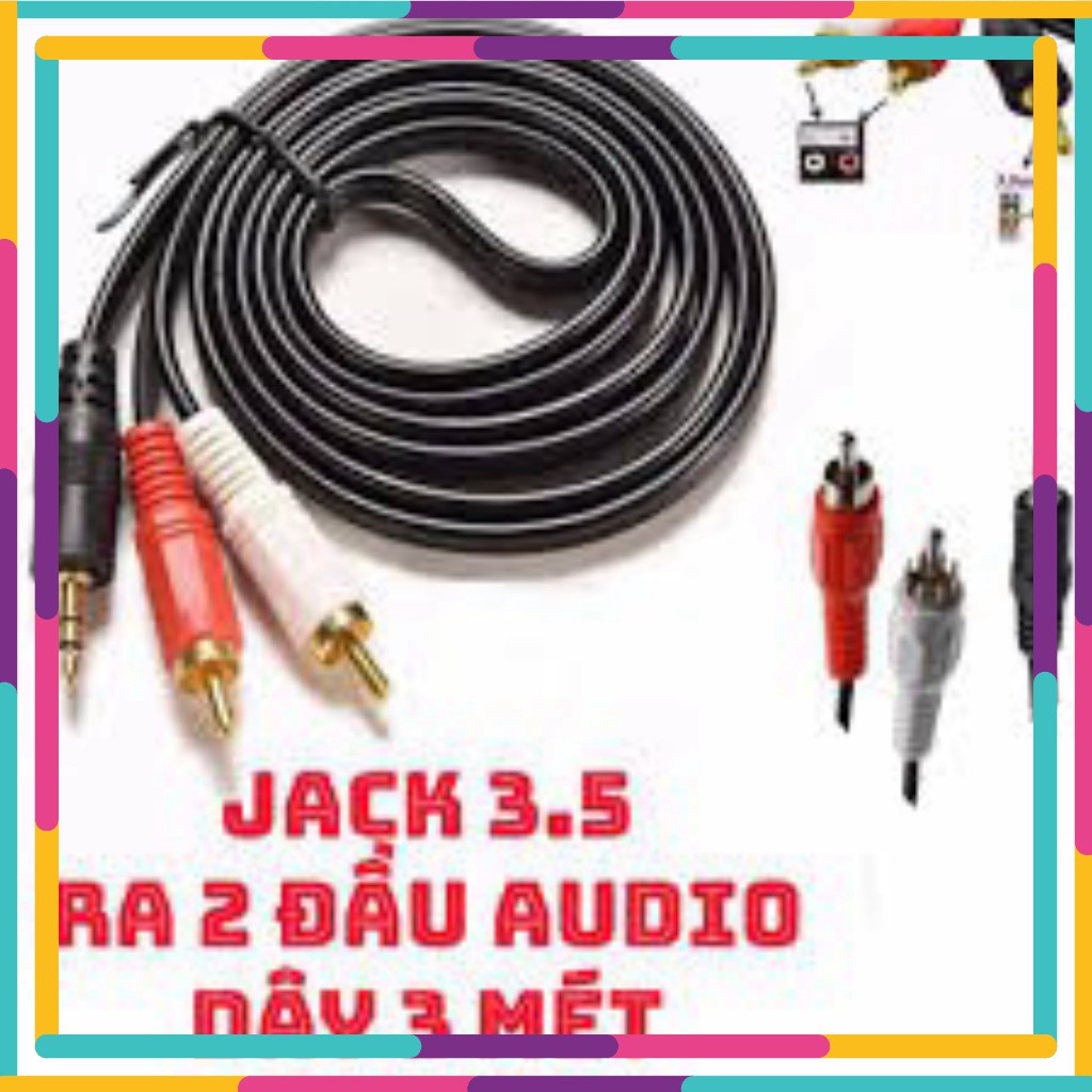 SEO Dây Chuyển Jack 3.5mm Sang 2 Đầu Bông Sen Audio Dây Dài 1mét5 ( Loại tốt) MỚI