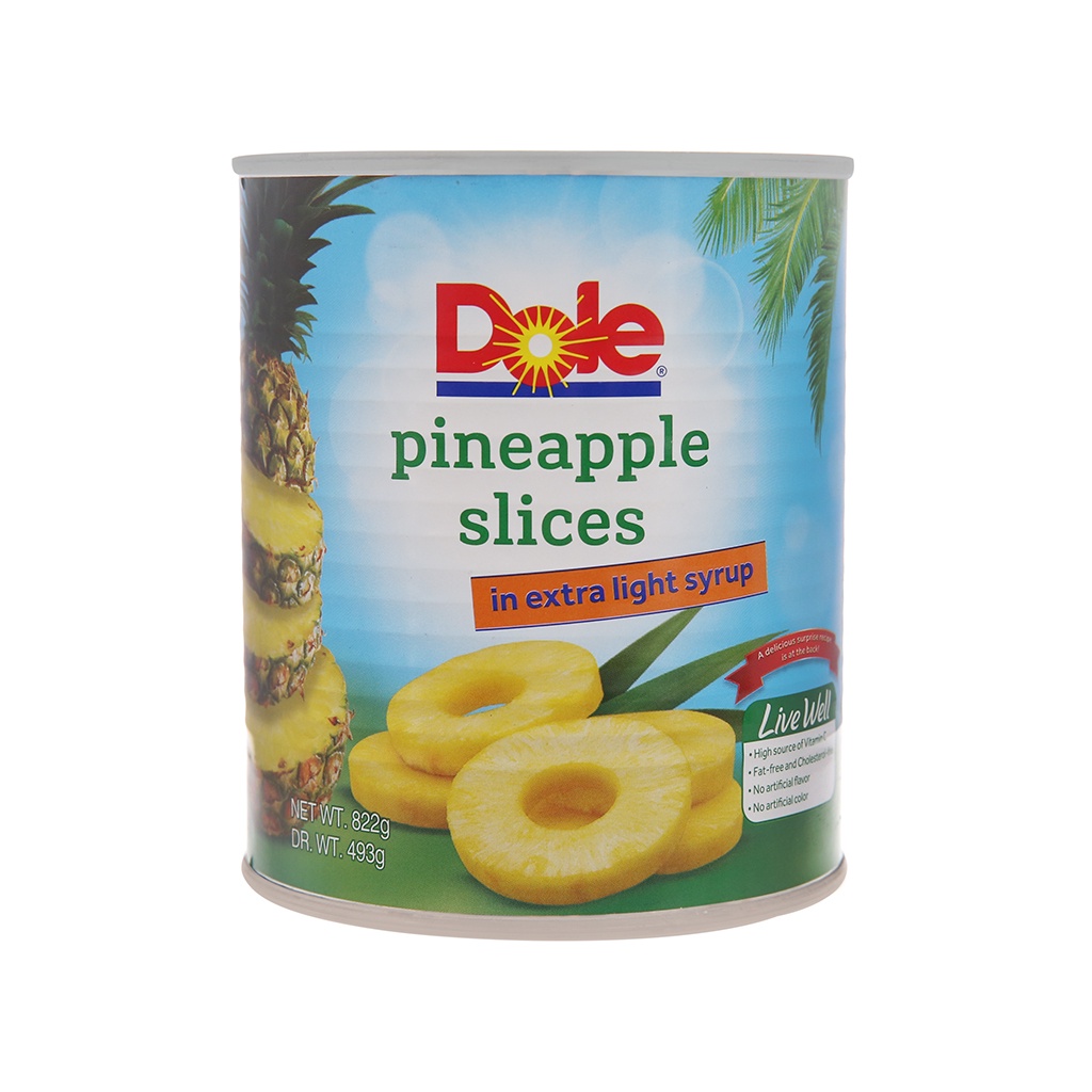 Dứa tươi nguyên lát Dole 822g