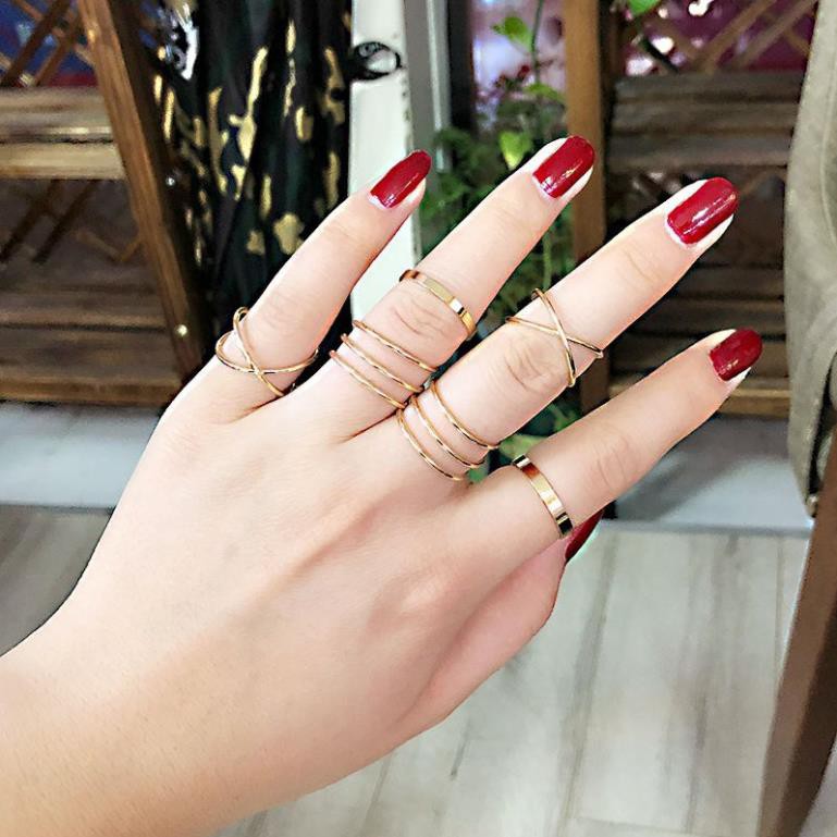Set 6 Nhẫn thời trang nữ Đeo Khớp Ngón Tay Phong Cách Vintage Cho Nữ D026