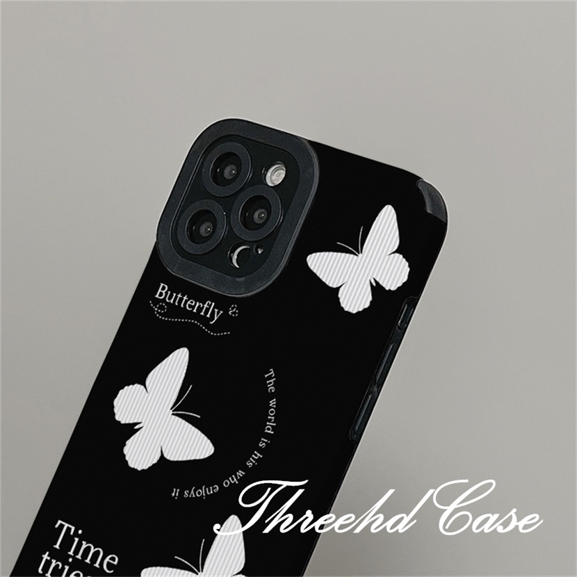 Ốp Điện Thoại Silicon Mềm Họa Tiết Bướm Đơn Giản Cho iPhone 13 12 11 Pro Max X XR Xs SE 2020 8 7 6 6s Plus