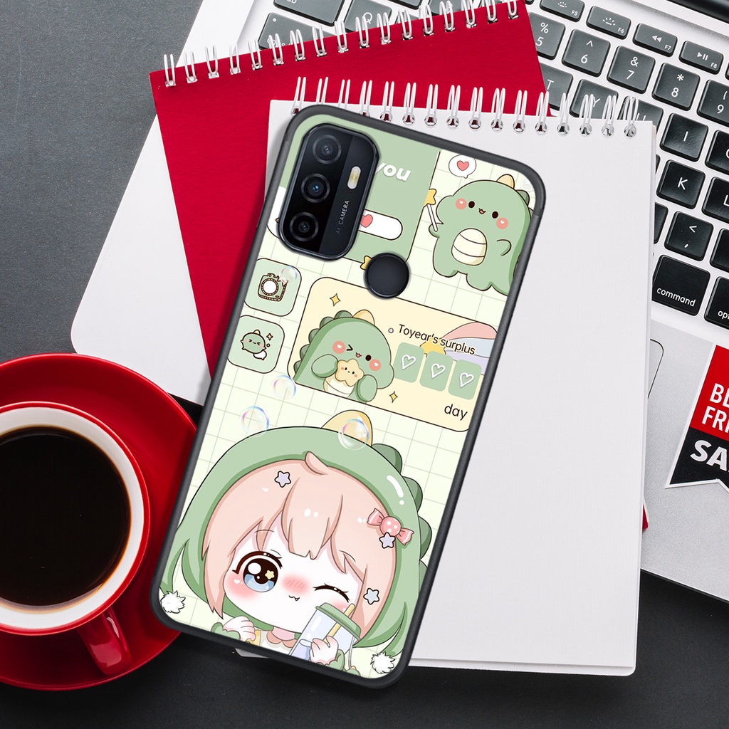 [HOT]ỐP OPPO A15 - A52 - A53 - A92 , IN HÌNH KHỦNG LONG CHIBI SIÊU DỄ THƯƠNG.