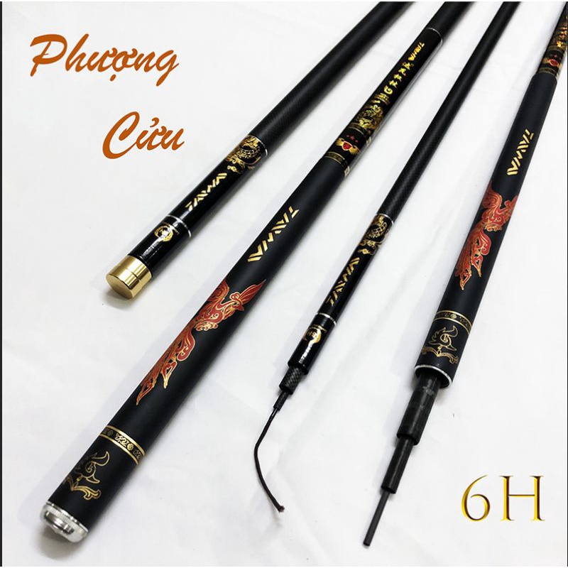 Câu câu tay Phượng Cửu 6H chất liệu carbon cao cấp, thích hợp câu cá lợi nhỏ, vừa và to. cần chịu tải tốt, màu sắc đẹp