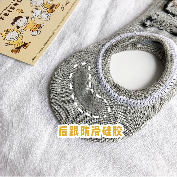 Vớ/ Tất Lười Sợi Cotton Chú Chó SNOOPY/ Vớ Lười Nữ Có Đệm Cao Su Gót Chân KT037