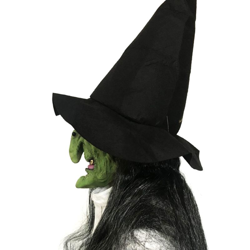 Mặt nạ phù thủy tóc dài hóa trang Halloween đáng sợ