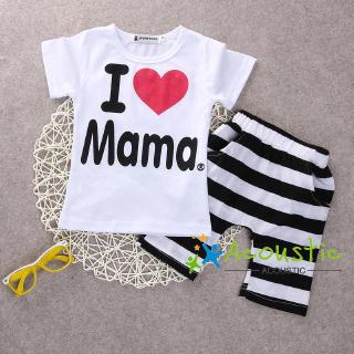☞❀❤♕GOABaby Boy T-shirt+Shorts Matching Outfit Leisure Stripe Set