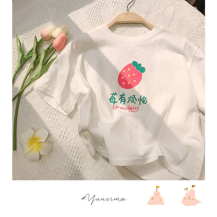 Áo Thun Cotton Tay Ngắn Nhiều Màu Sắc Phong Cách Phương Tây Thời Trang Mùa Hè Dành Cho Bé Gái 0601