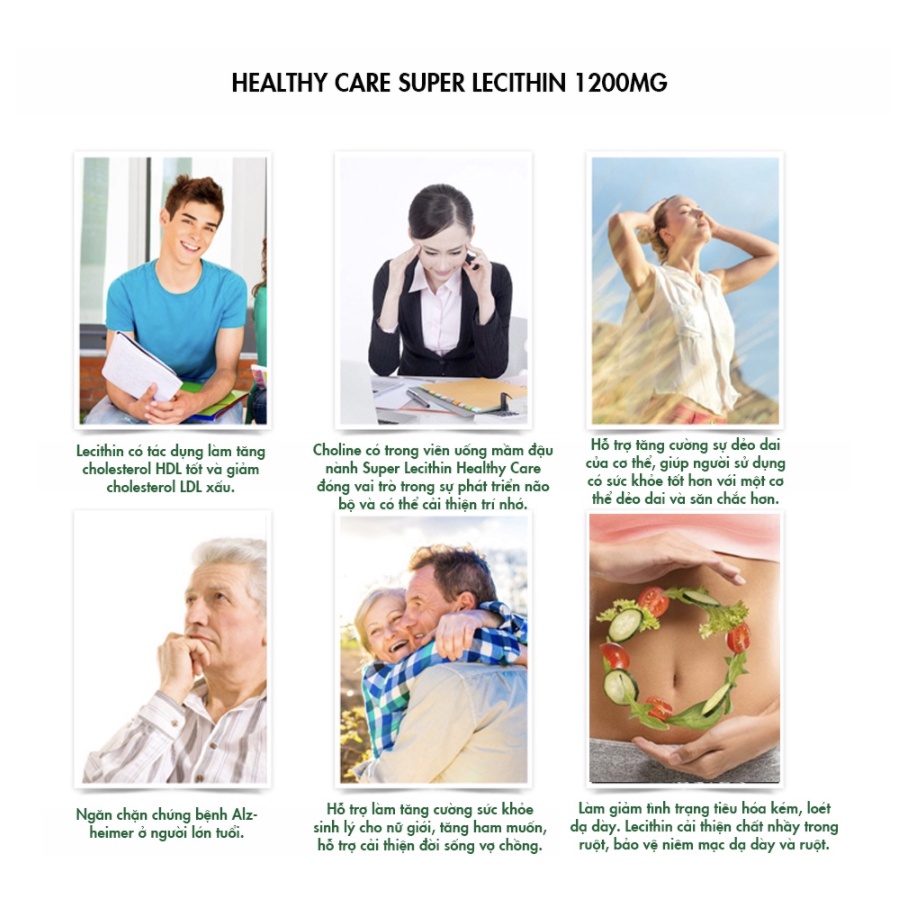 Mầm đậu nành điều hòa nội tiết Healthy Care Super Lecithin 100 viên