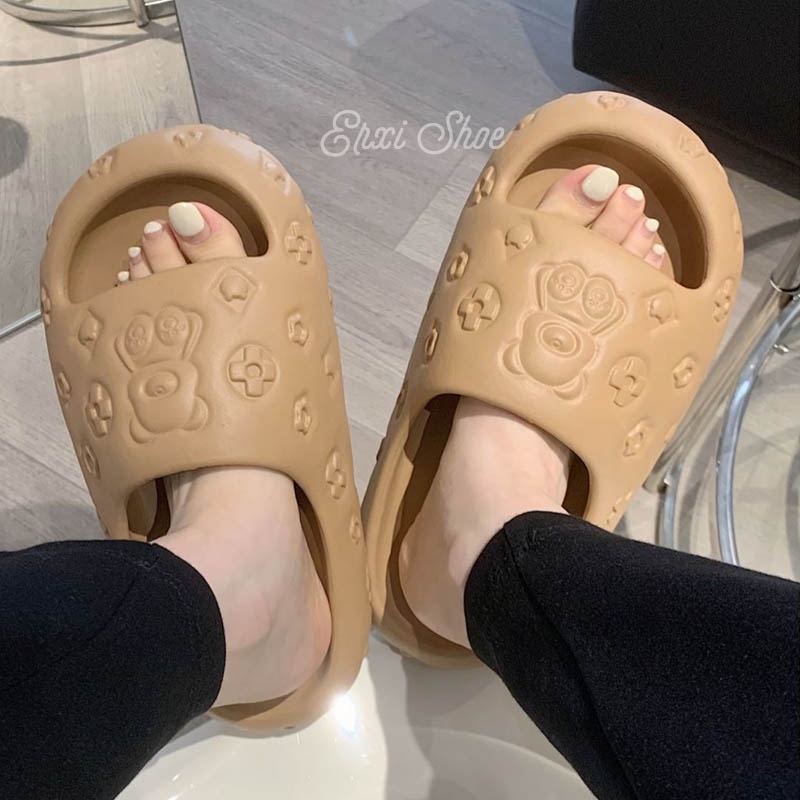 Dép Đi Trong Nhà Đế Dày In Hình Gấu Thời Trang Cho Nữ