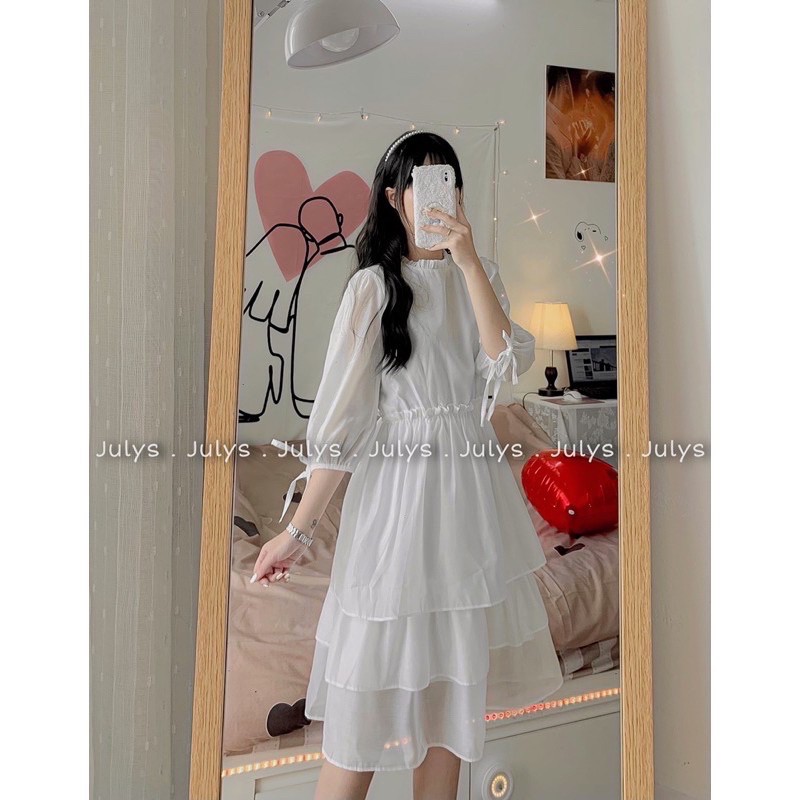 [Mã SKAMA06 giảm 8% tối đa 50K đơn 250K] Váy trắng 3 tầng nhẹ nhàng xinh xắn | BigBuy360 - bigbuy360.vn