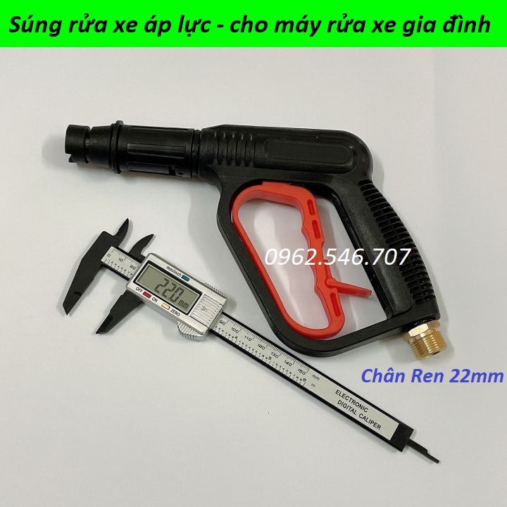 Súng rửa xe - Súng phun xịt rửa xe áp lực cao Ren 22mm