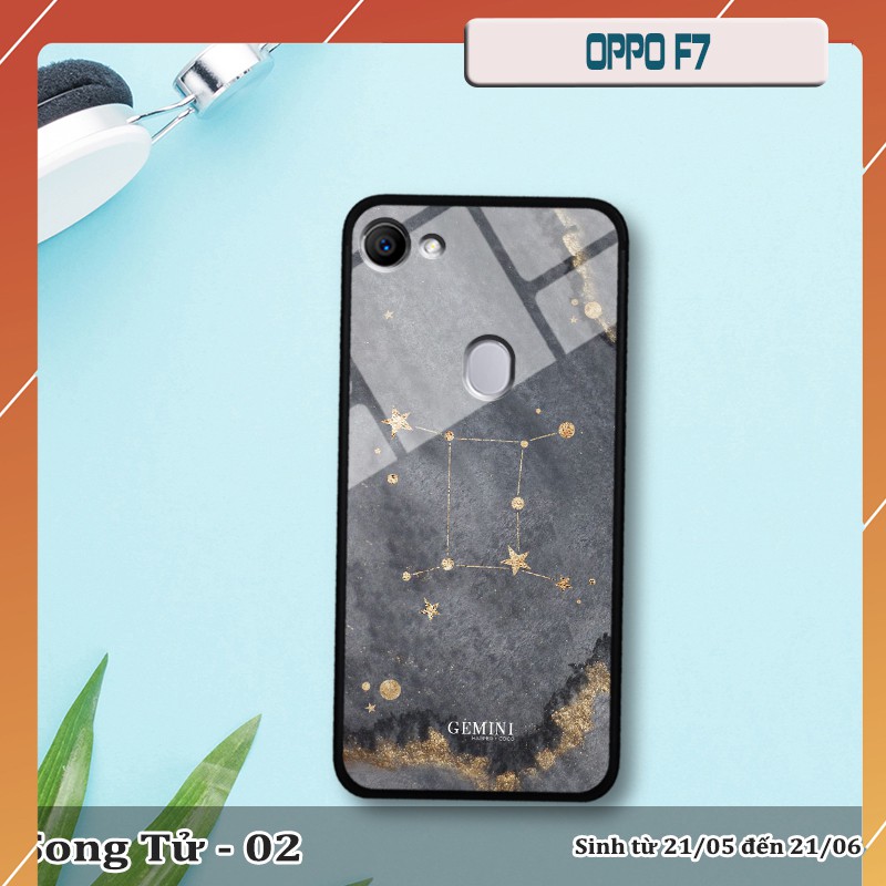 Ốp lưng kính Oppo F7 -cung hoàng đạo