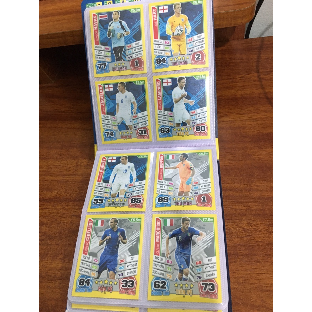 Bộ Sưu Tập 96 Thẻ Cầu Thủ In Album Match Attax 2014 Cúp Thế Giới
