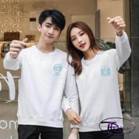 Áo Cặp  ⚜️ Áo Nỉ THu Đông ⚜️ Đồ Đôi Nỉ Bông tay dài cổ tròn tình yêu khủng long Hot 2020 Cao cấp loại 1 | BigBuy360 - bigbuy360.vn