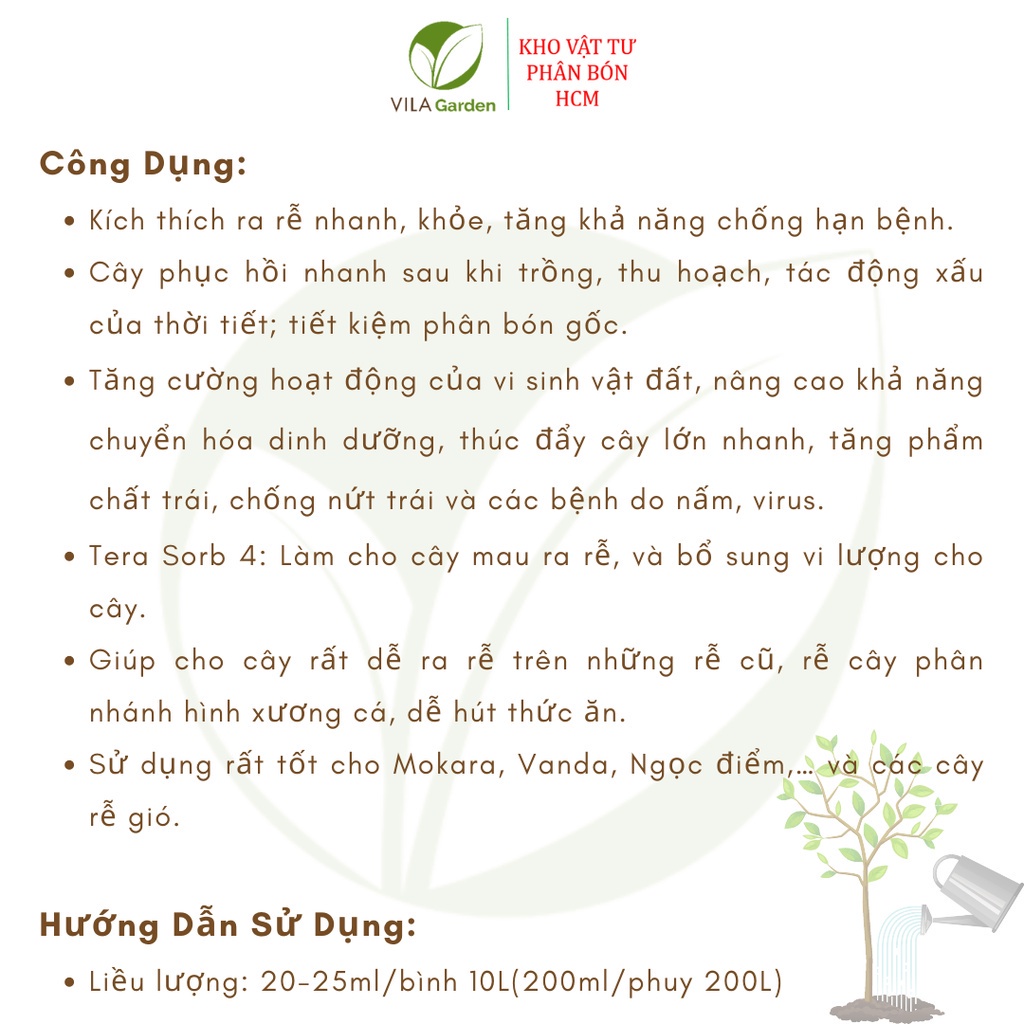 Phân bón lá cao cấp siêu ra rễ Terra Sorb 4 Root 100ml