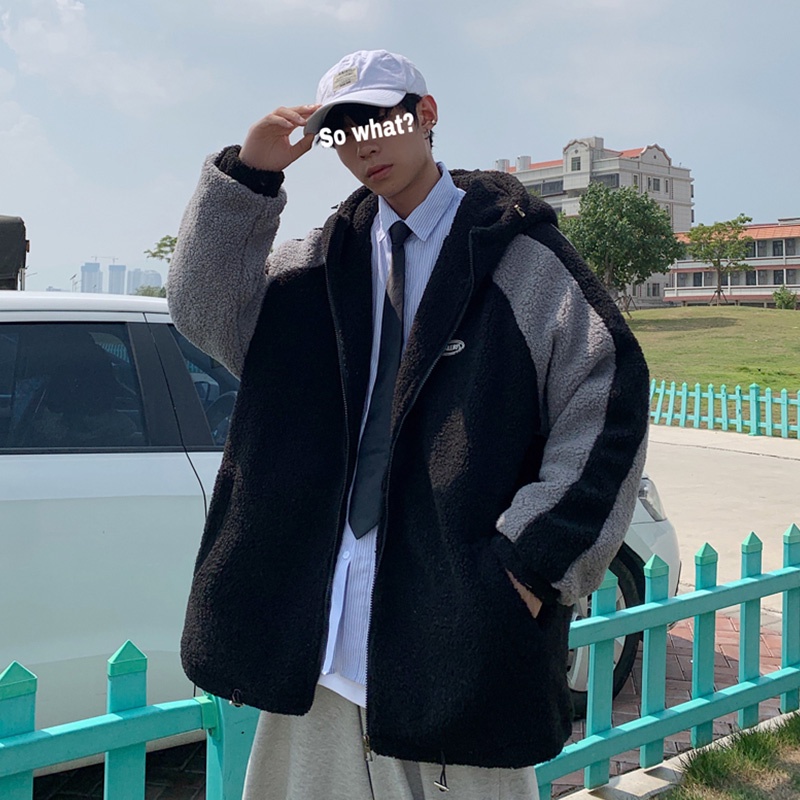 Áo khoác hoodie tay dài dáng rộng thiết kế mới thời trang theo phong cách hồng kông dành cho cặp đôi