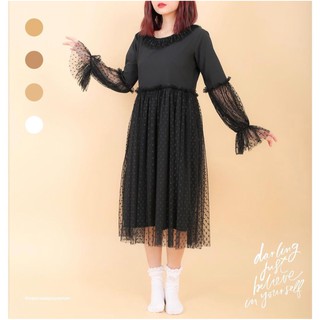 Váy đi chơi - remy dress - váy tay nối chấm bi