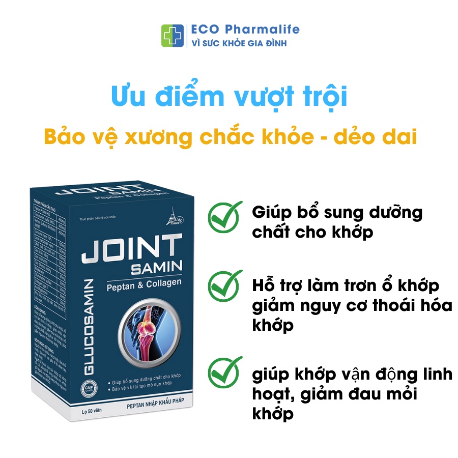 Joint Samin Fobe  - Viên uống giảm thoái hóa, chống loãng xương, phục hồi xương khớp hộp 50 viên