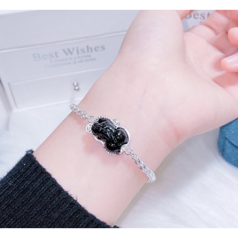 Lắc tay Nghê mix dây phụng bạc, may mắn tài lộc đủ màu phong thuỷ Mainomi Shop Bạc Xinh