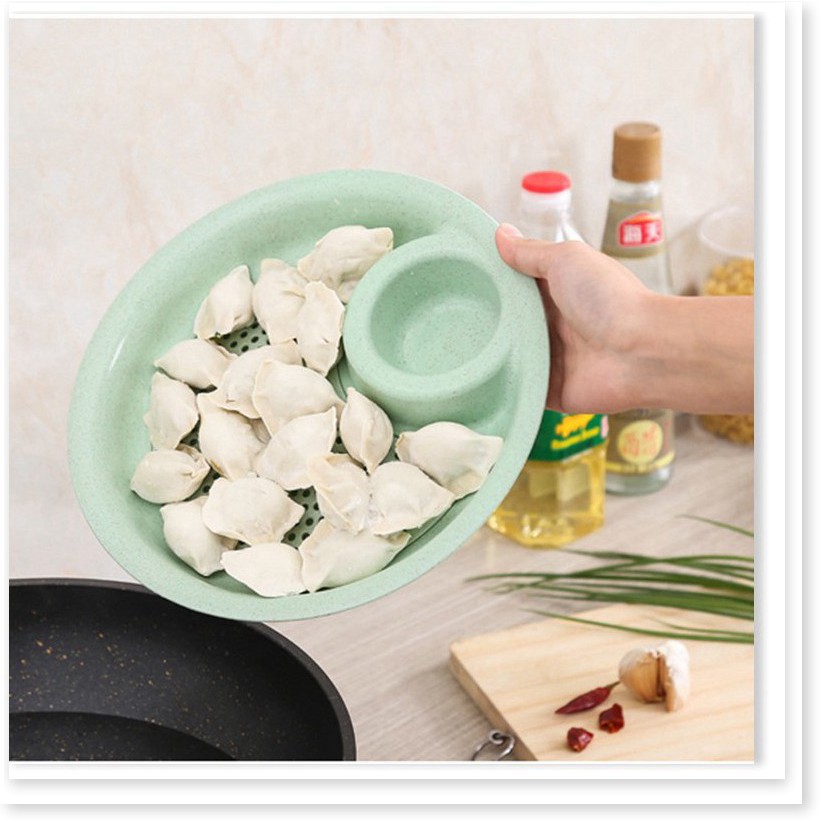 [SGD] Đĩa Đựng Trái Cây - Dĩa Đựng Đồ Ăn Tích Hợp Bát Nước Chấm Có Khay Hứng Nước 9423