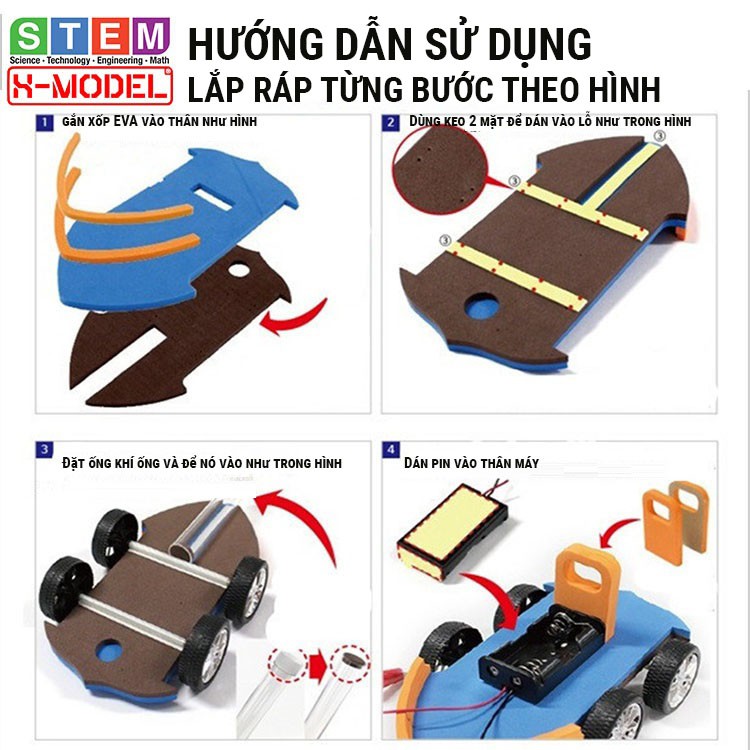 Đồ chơi thông minh STEM Ca nô 4 bánh đi được trên nước X-MODEL ST56 cho bé,  Đồ chơi trẻ em DIY| Giáo dục STEM, STEAM