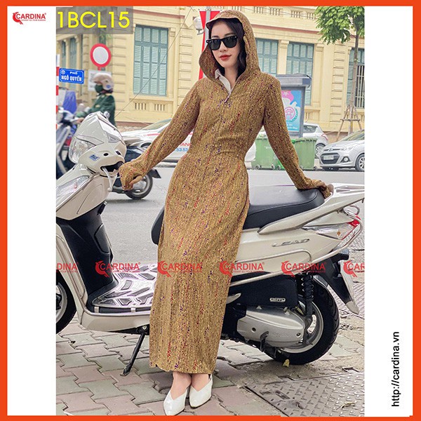 ✌Áo chống nắng nữ 2 lớp CARDINA chất lanh nhung dáng dài liền thân cao cấp mềm mại tia UV 1BCL. | BigBuy360 - bigbuy360.vn