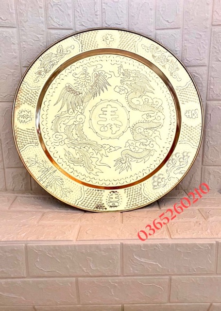 BỘ MÂM BÁT ĐŨA TRẠM HOA VĂN RỒNG PHƯỢNG CHẤT LIỆU BẰNG ĐỒNG | BigBuy360 - bigbuy360.vn