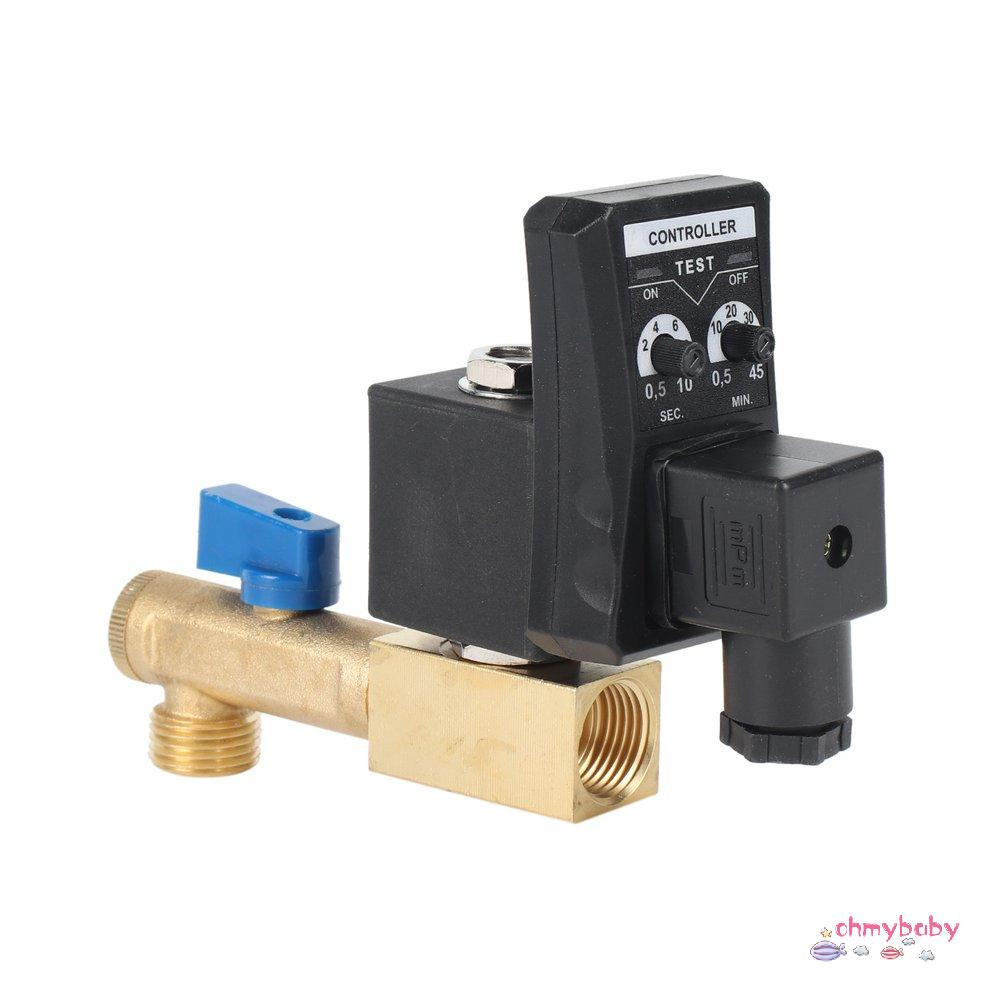 Máy nén khí hẹn giờ điện tử Bình chứa khí Van xả 2 chiều tự động 1/2 &quot; [8/3]