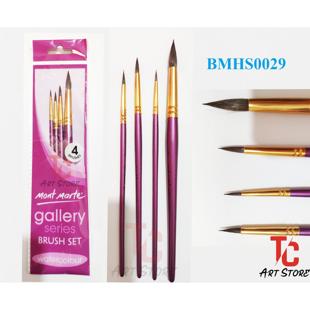 Bộ 4 Cây Cọ Vẽ Màu Nước BMHS0029