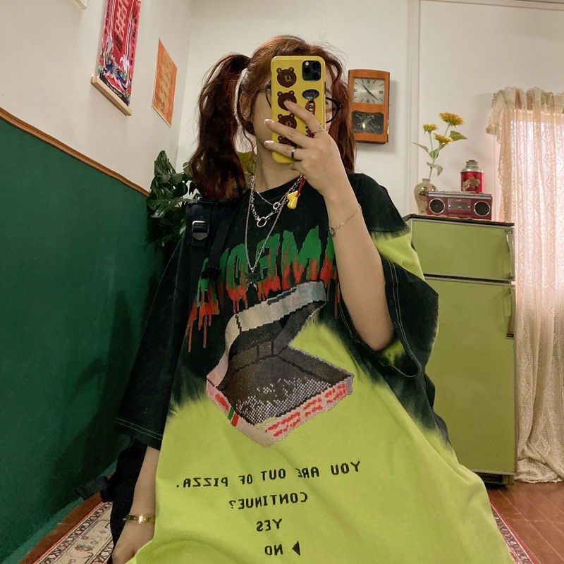 Áo thun tay ngắn thời trang nam nữ phong cách Hong Kong Hàn Quốc mùa hè 2021