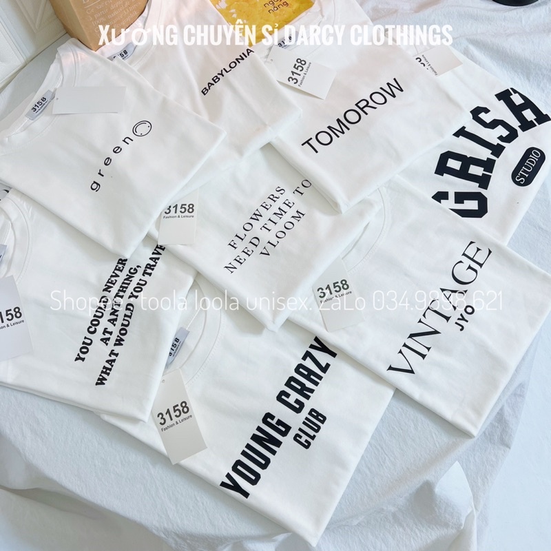 áo thun 3158 ✨ FREESHIP ✨ áo phông cotton trắng QC unisex nam nữ