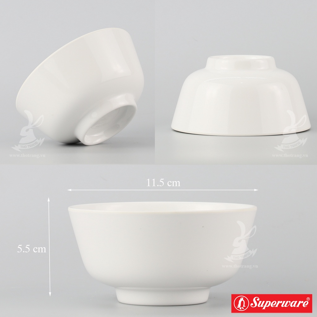 Chén cơm trắng Melamine Srithai Superware Thái Lan cao cấp