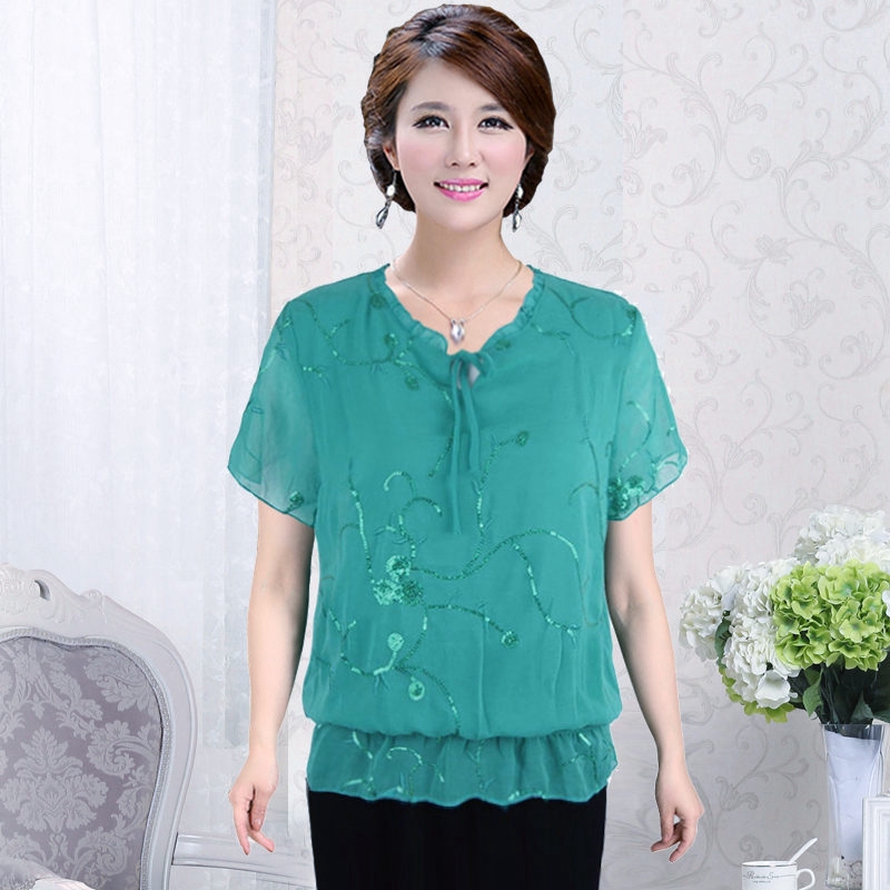 Áo Sơ Mi Chiffon Dáng Ôm Thời Trang Dành Cho Phụ Nữ Trung Niên 40-50 Tuổi