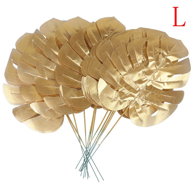 Set 12 lá trầu bà nhân tạo màu vàng đồng trang trí tiệc đám cưới sáng tạo