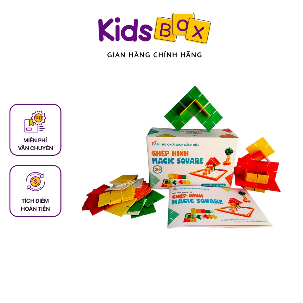 Đồ chơi xếp hình, Đồ chơi lắp ráp Magic square phát triển trí thông minh bằng nhựa ABS an toàn cho bé